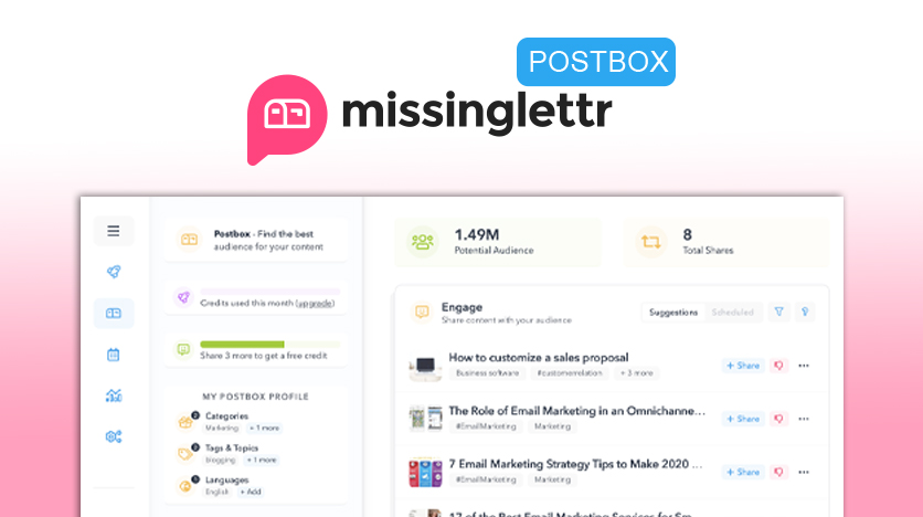 missinglettr postbox lifetime deal